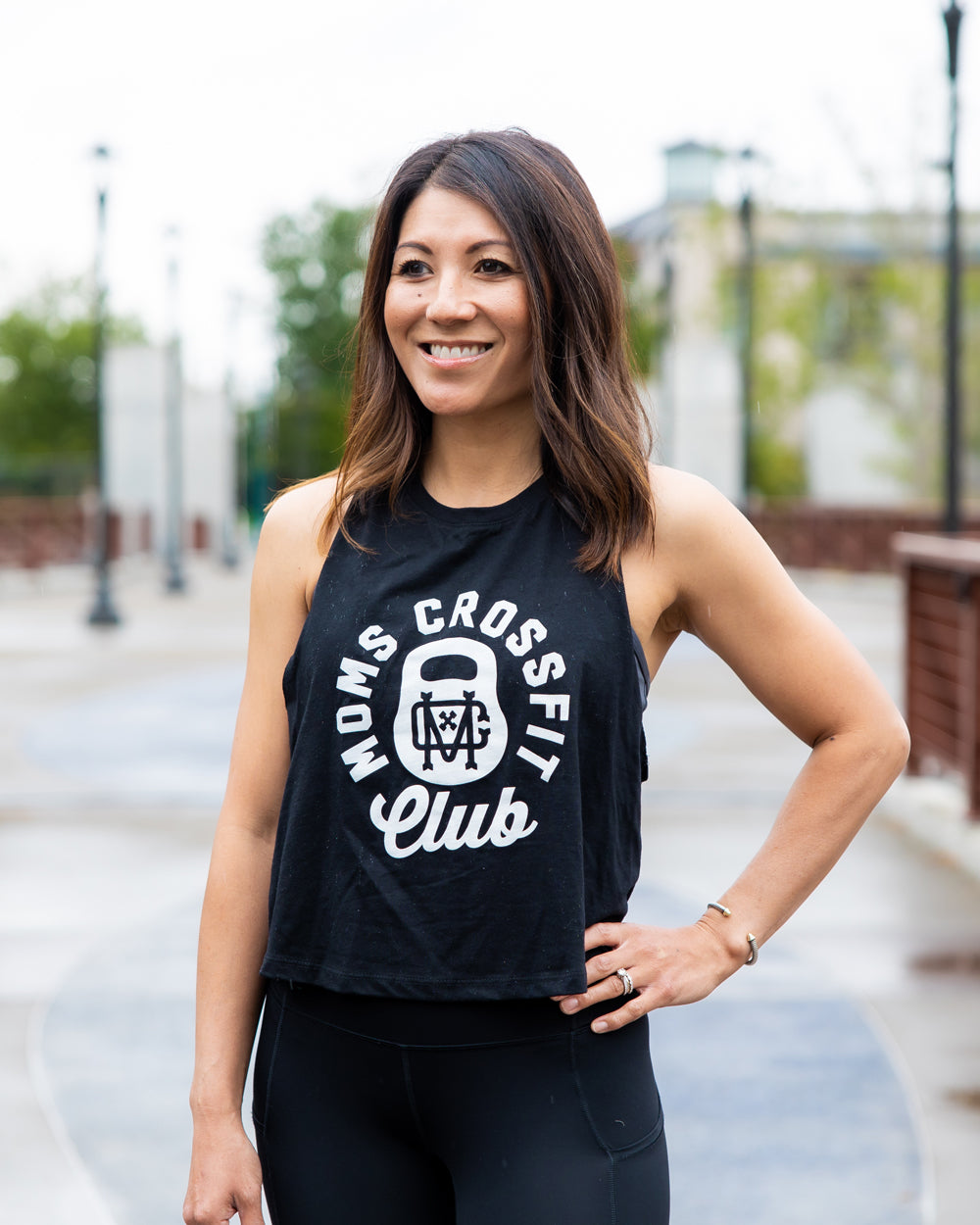 Moms Crossfit Club Crop Tank